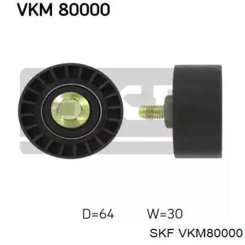 VKM80000 SKF Ролик ременя ГРМ, паразитний (Диаметр, мм: 64; Ширина, мм: 29)
