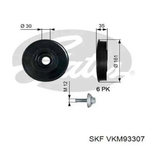 Купити VKM93307 SKF Шків колінчастого вала