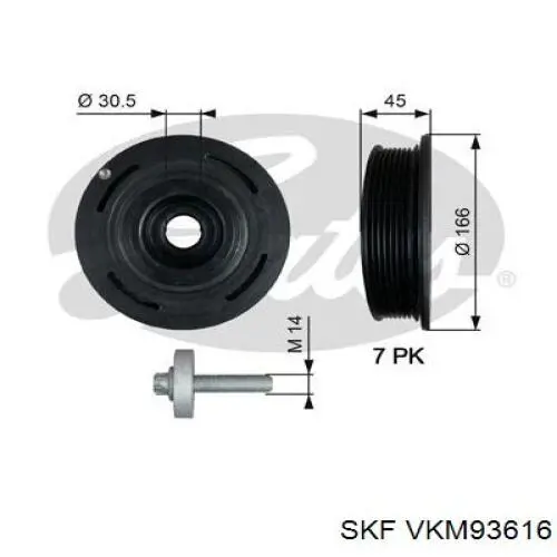 Демпферний шків колінвала SKF VKM93616