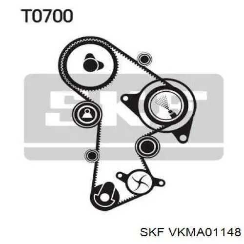 VKMA01148 SKF Ремінь ГРМ, комплект
