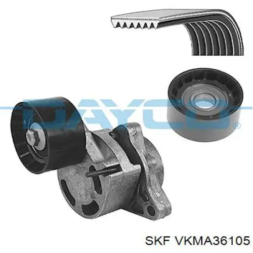 Ремінь приводний, агрегатів, комплект SKF VKMA36105 ціна, від 87.97 USD