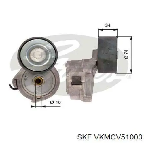 Натягувач приводного ременя VKMCV51003 SKF