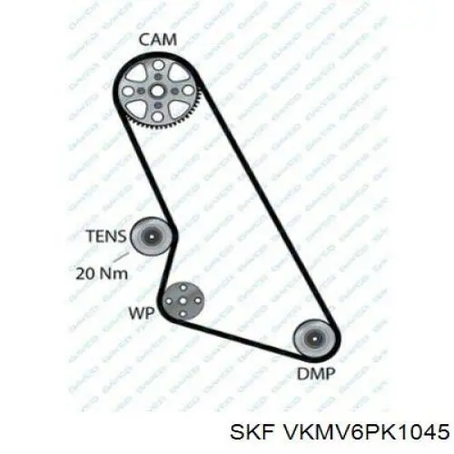 Ремінь кондиціонера SKF VKMV6PK1045
