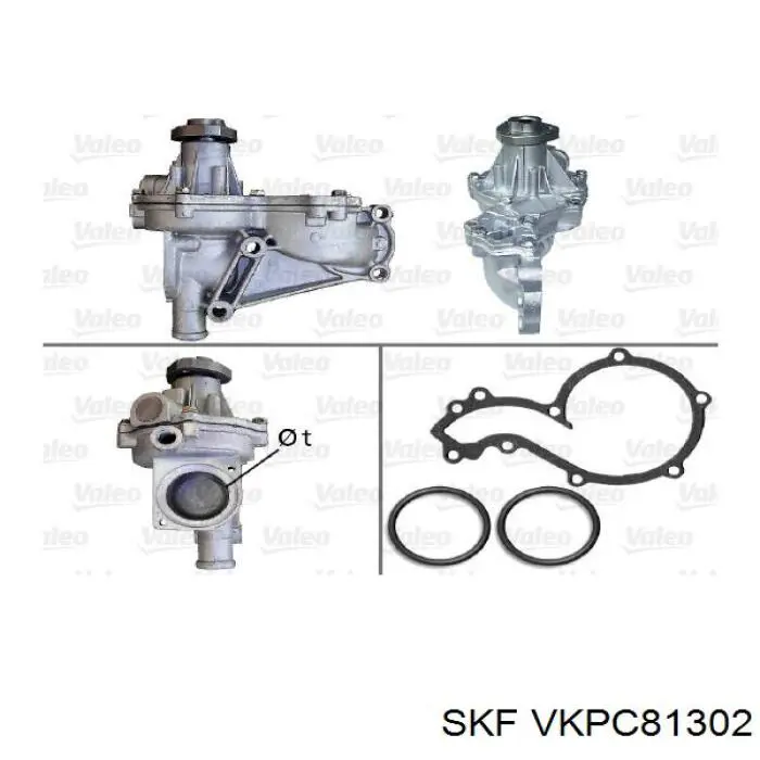 Помпа охолодження SKF VKPC81302 ціна, від 33.68 USD