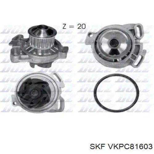 Помпа охолодження SKF VKPC81603 ціна, від 26.58 USD