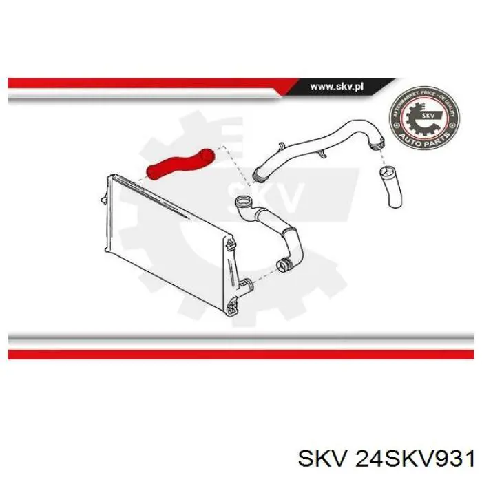 Шланг/патрубок інтеркулера, правий 24SKV931 SKV