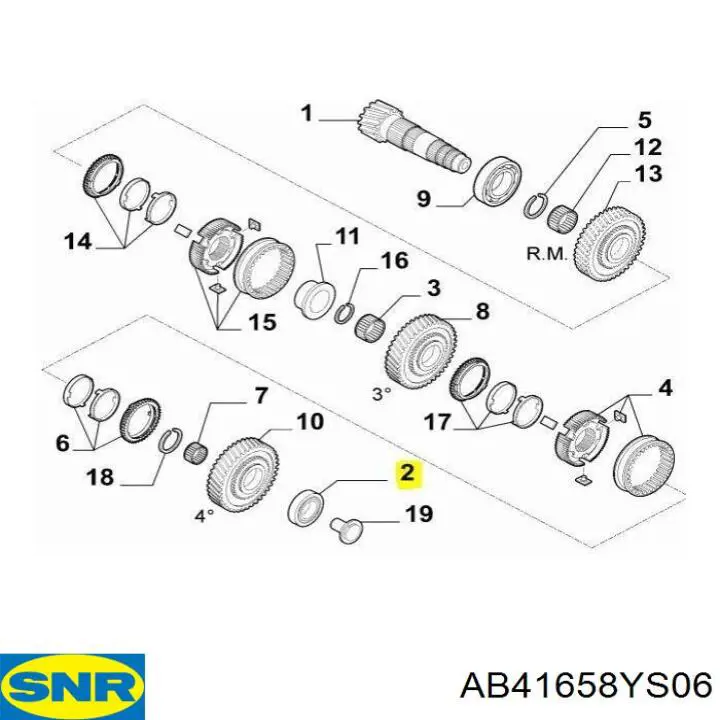 Підшипник вторинного валу коробки SNR AB41658YS06 ціна, від 1174.73 UAH