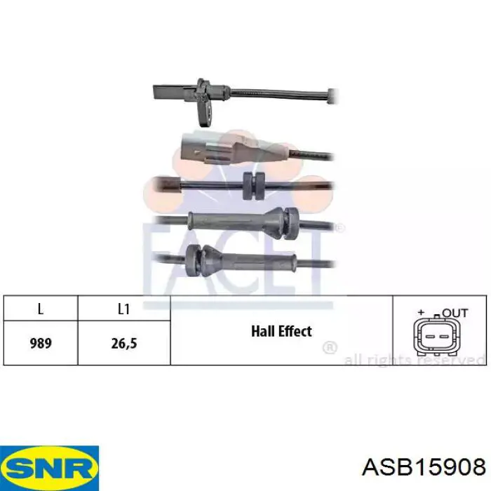 Датчик АБС передній ASB15908 SNR