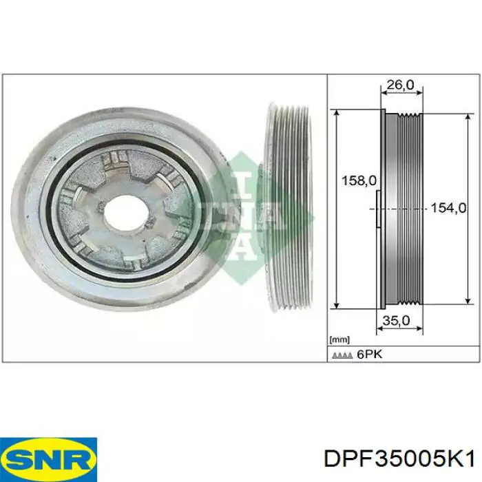 Демпферний шків колінвала SNR DPF35005K1