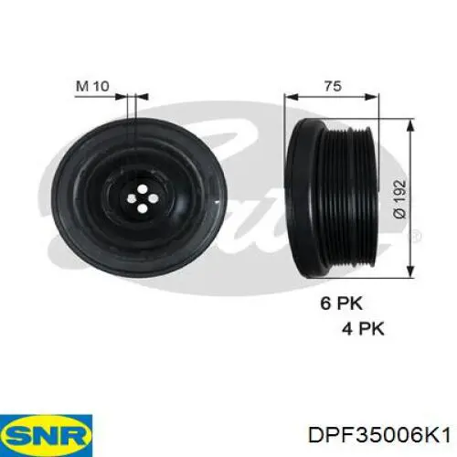 Купити DPF35006K1 SNR Шків колінчастого вала