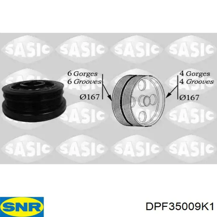 Шків колінвала (демпфер ) SNR DPF35009K1 ціна, від 143.80 USD