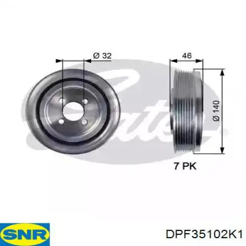 Купити DPF35102K1 SNR Шків колінчастого вала