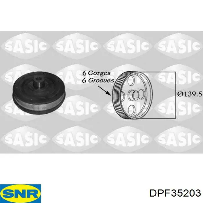 Шків колінвала (демпфер ) SNR DPF35203 ціна, від 79.31 USD