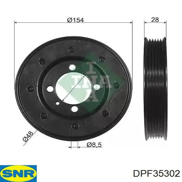 Купити DPF35302K1 SNR Шків колінчастого вала