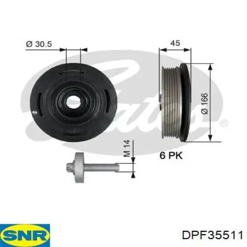 Шків колінвала (демпфер ) SNR DPF35511 ціна, від 74.95 USD