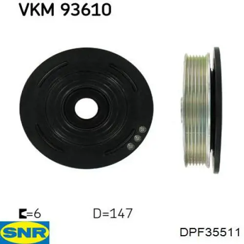 Купити DPF35511 SNR Шків колінчастого вала