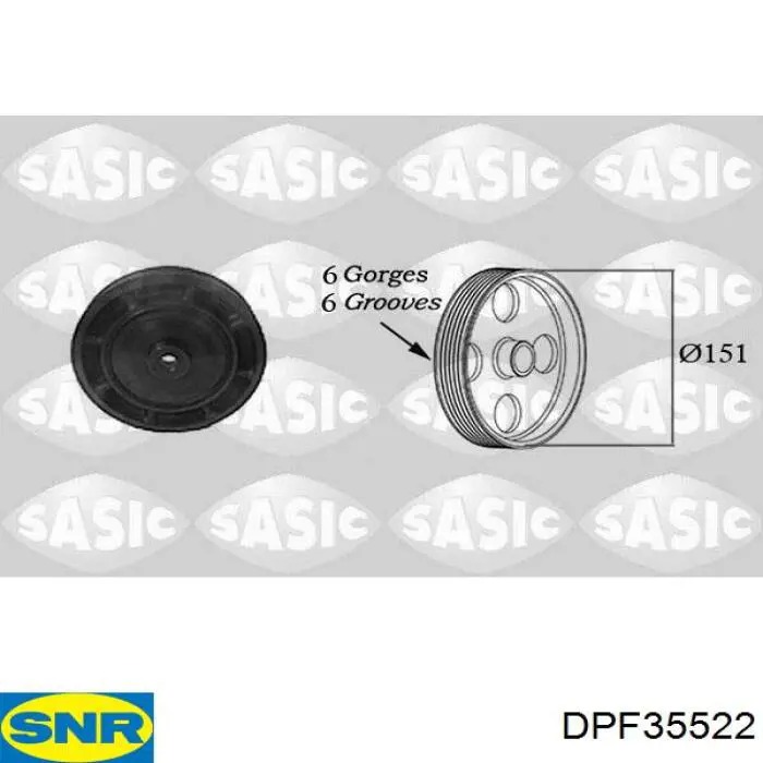 Купити DPF35522 SNR Шків колінчастого вала
