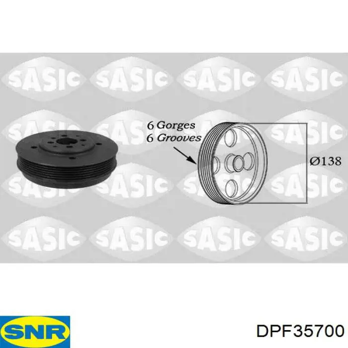 Купити DPF35700 SNR Шків колінчастого вала