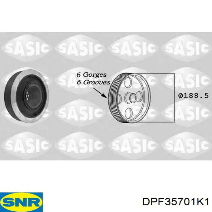 Купити DPF35701K1 SNR Шків колінчастого вала