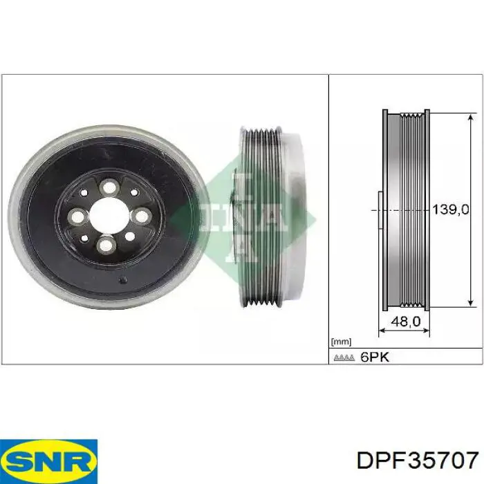 Купити DPF35707 SNR Шків колінчастого вала
