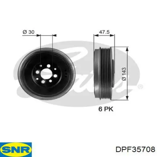 Шків колінвала (демпфер ) SNR DPF35708 ціна, від 9.86 USD