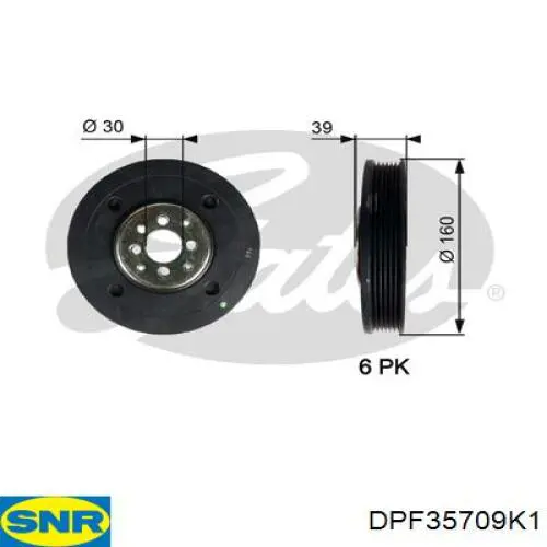 Шків колінвала (демпфер ) SNR DPF35709K1 ціна, від 64.26 USD
