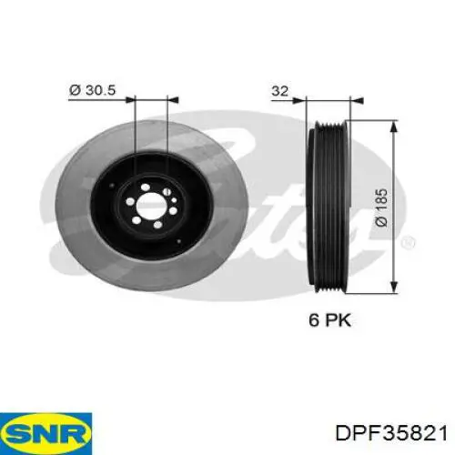 Купити DPF35821 SNR Шків колінчастого вала