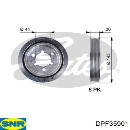 Купити DPF35901 SNR Шків колінчастого вала