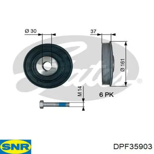 Купити DPF35903 SNR Шків колінчастого вала
