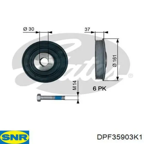 Шків колінвала (демпфер ) SNR DPF35903K1 ціна, від 46.10 USD