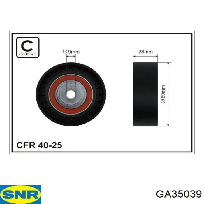 Ролик приводного ременя, паразитний SNR GA35039 ціна, від 15.39 USD