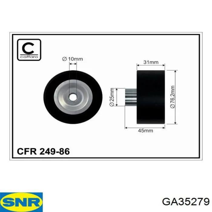 GA35279 SNR ролик натягувача приводного ременя