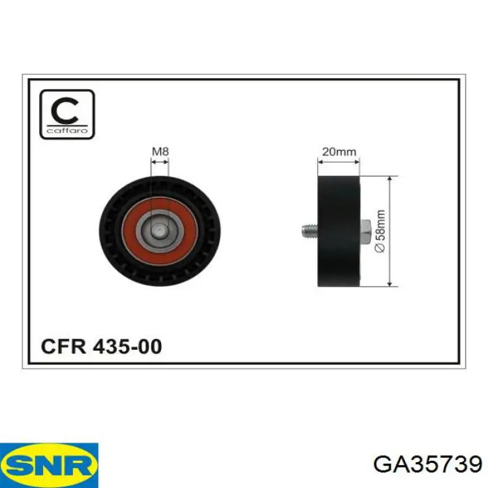 GA35739 SNR ролик натягувача приводного ременя