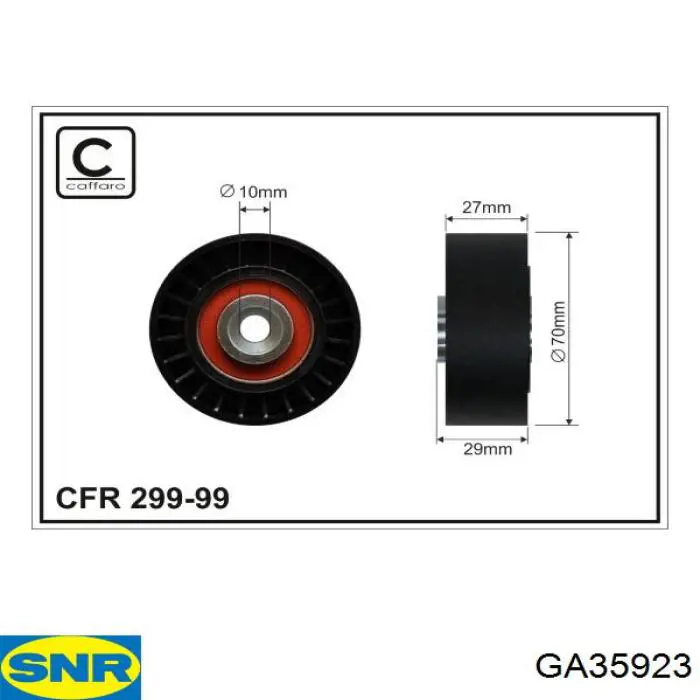 Ролик приводного ременя, паразитний SNR GA35923 ціна, від 16.96 USD