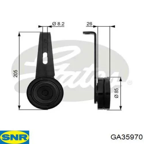 Натяжний ролик SNR GA35970 ціна, від 30.36 USD
