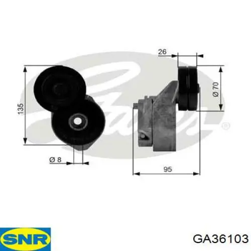 Натяжний ролик SNR GA36103 ціна, від 9.47 USD