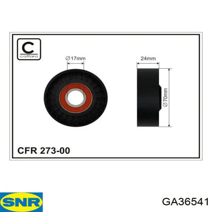 GA36541 SNR ролик натягувача приводного ременя