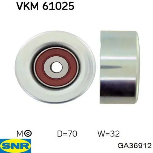 Ролик приводного ременя, паразитний SNR GA36912 ціна, від 15.20 USD