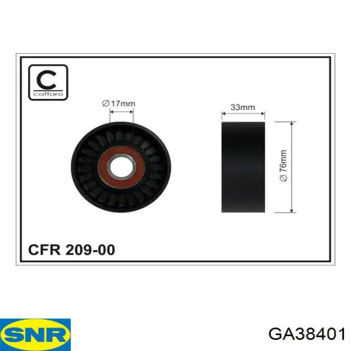 GA38401 SNR ролик натягувача приводного ременя