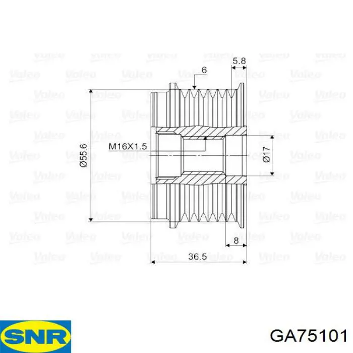 Інерційний шків SNR GA75101 ціна, від 31.82 USD