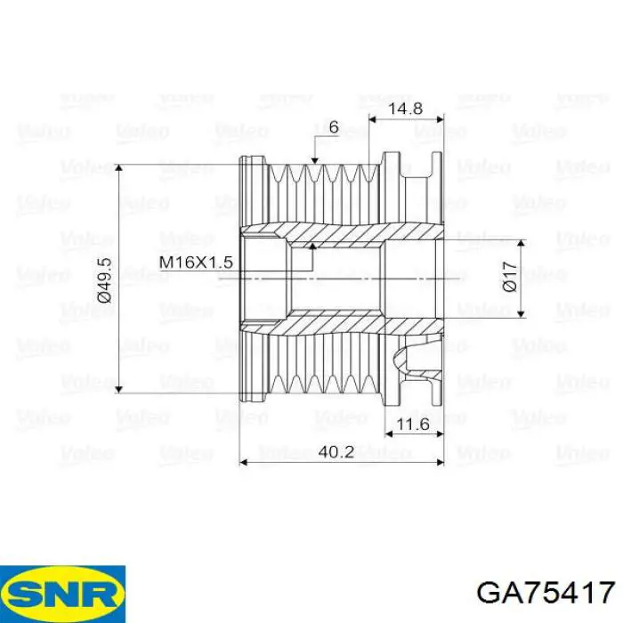 Купити GA75417 SNR Шків генератора