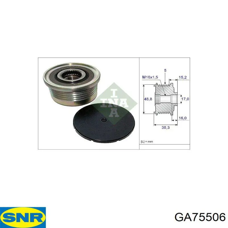 Шків генератора GA75506 SNR
