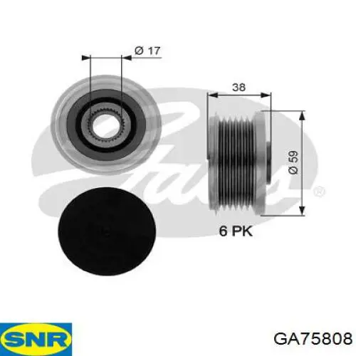 Інерційний шків SNR GA75808 ціна, від 29.41 USD