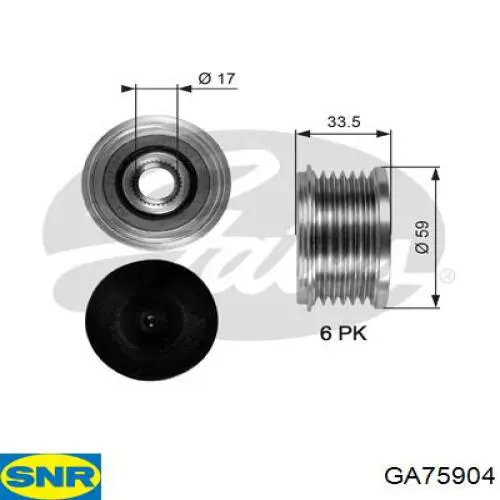 Інерційний шків SNR GA75904 ціна, від 28.41 USD