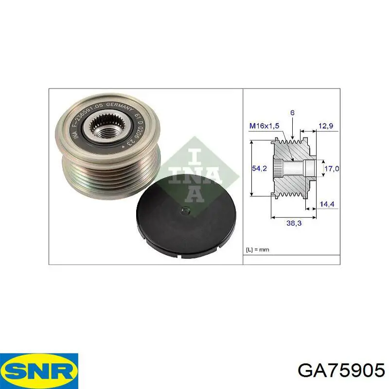 Інерційний шків SNR GA75905 ціна, від 30.36 USD