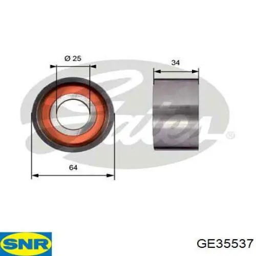 Ролик натяжителя ременя газорозподілу SNR GE35537 ціна, від 20.27 USD
