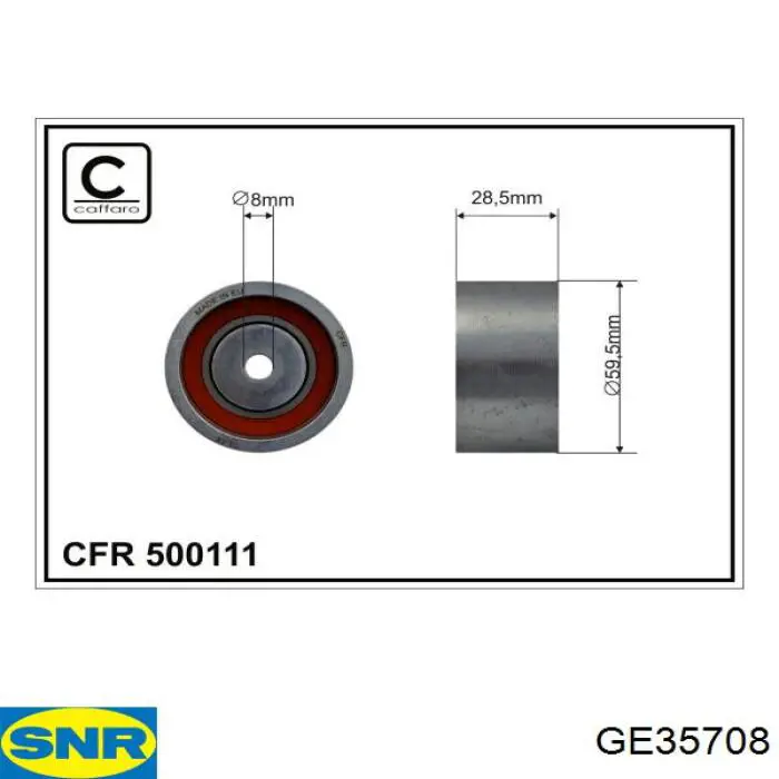 GE35708 SNR ролик натягувача ременя грм