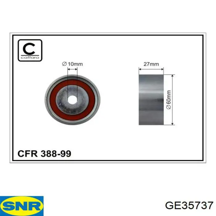 GE35737 SNR ролик ременя грм, паразитний