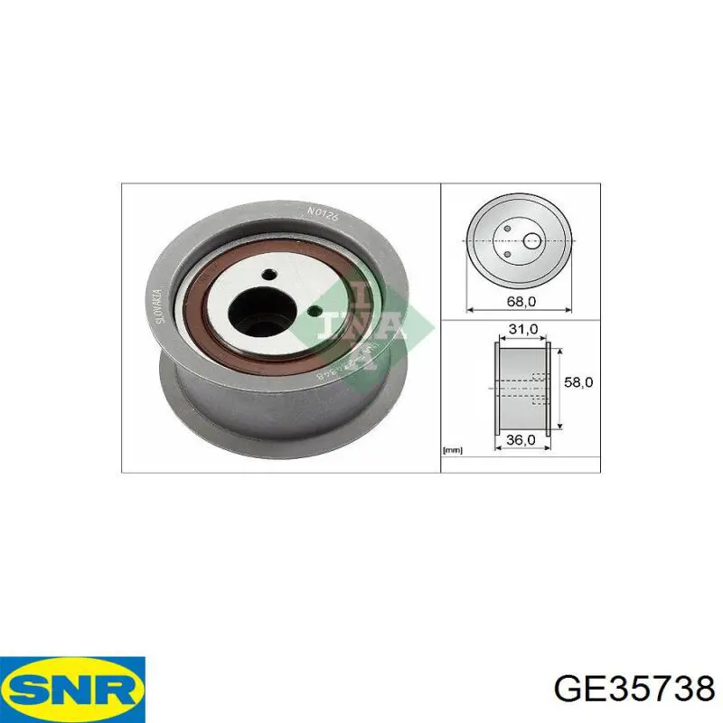 Ролик ременя ГРМ, паразитний SNR GE35738 ціна, від 40.44 USD