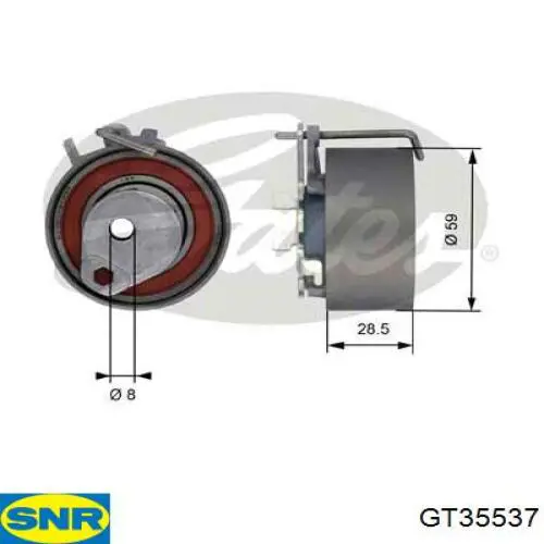 GT35537 SNR ролик натягувача ременя грм